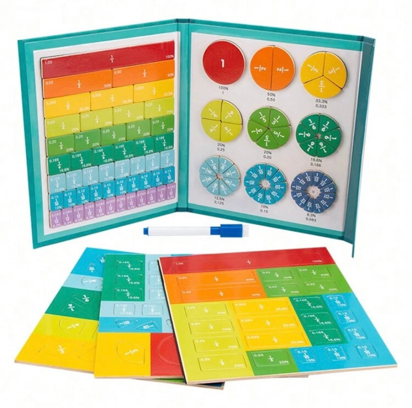 1PC Children Magnetic Fraction Learning Math Toys